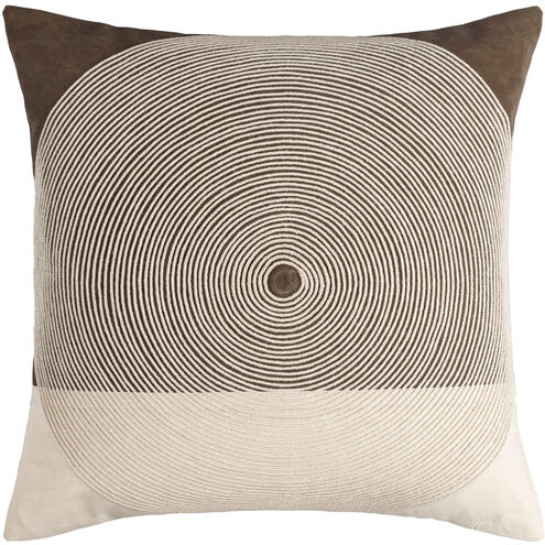 Eternity 20 X 20 inch Beige / Dark Brown Accent Pillow