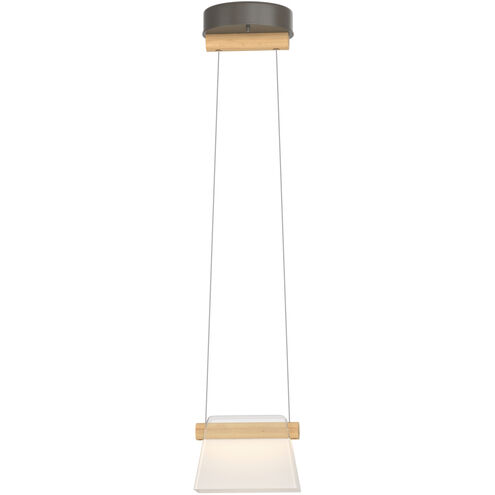 Cowbell LED 6.3 inch Dark Smoke Mini Pendant Ceiling Light in Clear with Frost