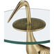 Crane 16 inch Gold and Clear Accent Table