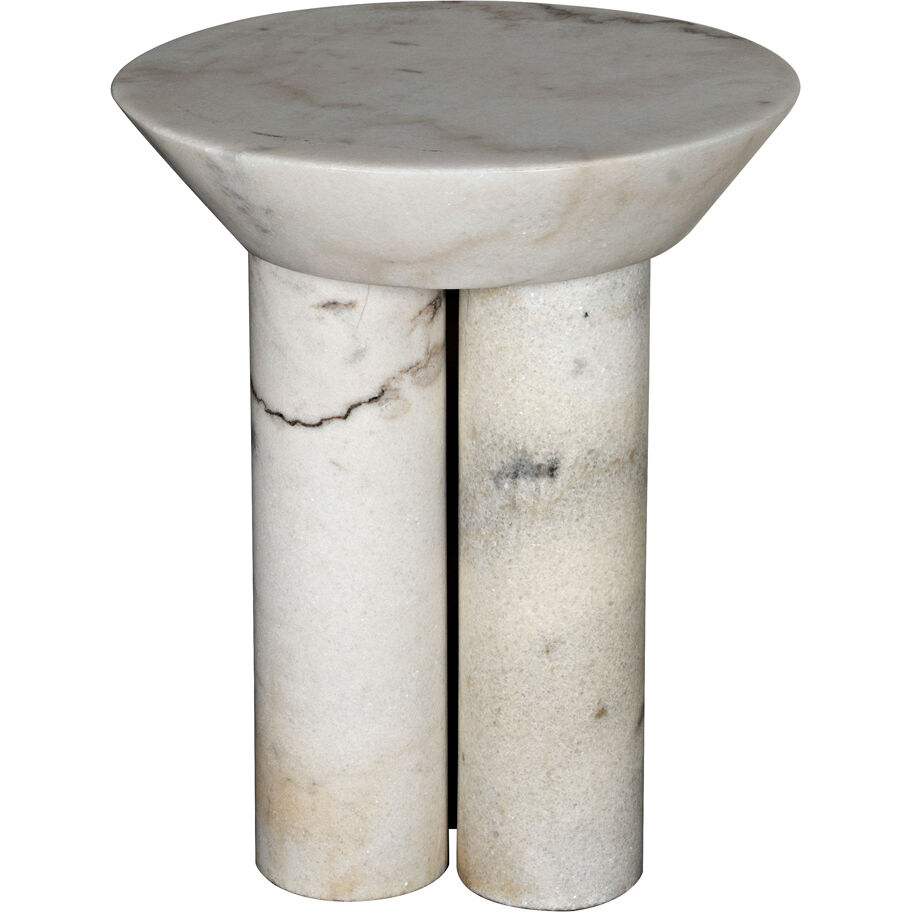 Nox 22 X 18 inch White Marble Side Table