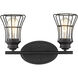 Piers 2 Light 16 inch Matte Black Vanity Light Wall Light