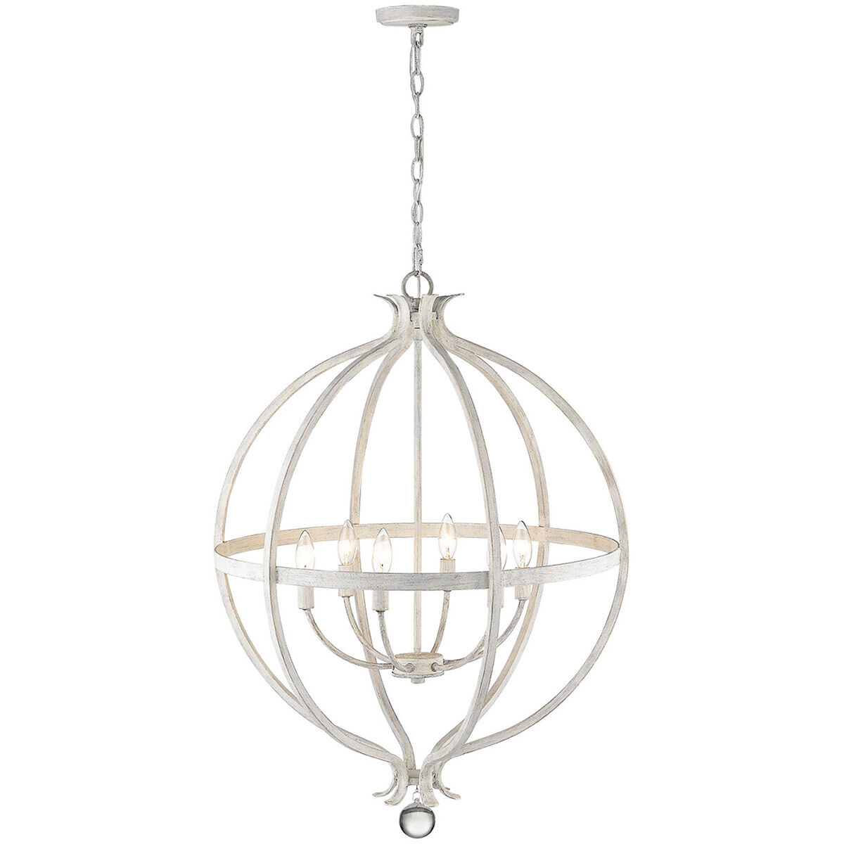 Callie 6 Light 26 inch Country White Pendant Ceiling Light