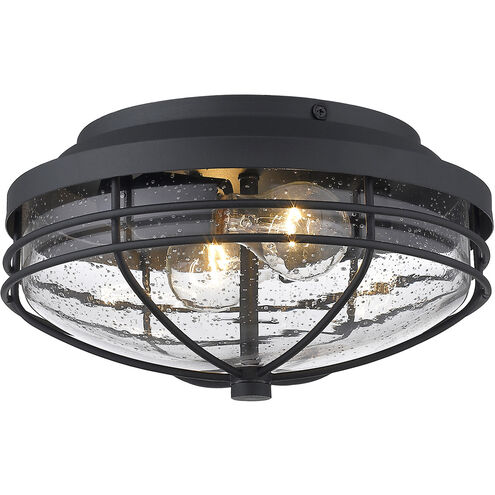 Seaport 2 Light 12 inch Natural Black Outdoor Flush Mount