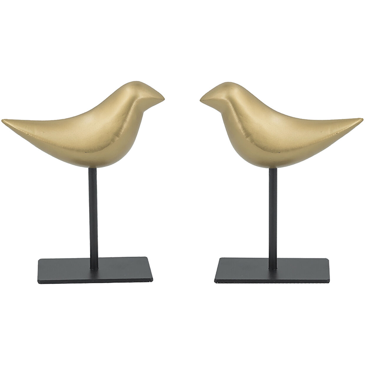 Anita Black/Gold Bird Figurines, Set of 2