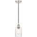 Edison Hadley LED 4.5 inch Polished Nickel Mini Pendant Ceiling Light in Clear Glass