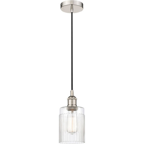 Edison Hadley LED 4.5 inch Polished Nickel Mini Pendant Ceiling Light in Clear Glass