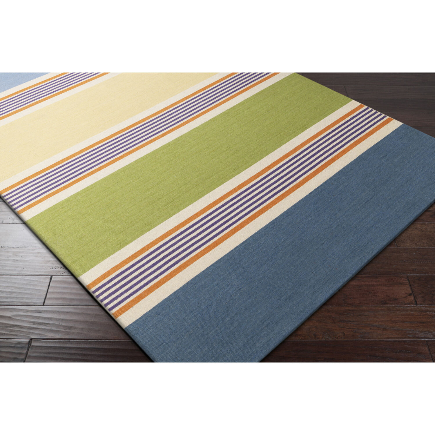Calvin 66 X 42 inch Light Beige/Mustard/Medium Purple/Light Olive/Blue Handmade Rug