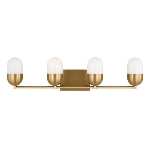 Drew & Jonathan Scott Foster 4 Light 30.75 inch Satin Brass Vanity Light Wall Light