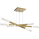 Axis LED 61.3 inch Gilded Brass Linear Chandelier Ceiling Light, Moda