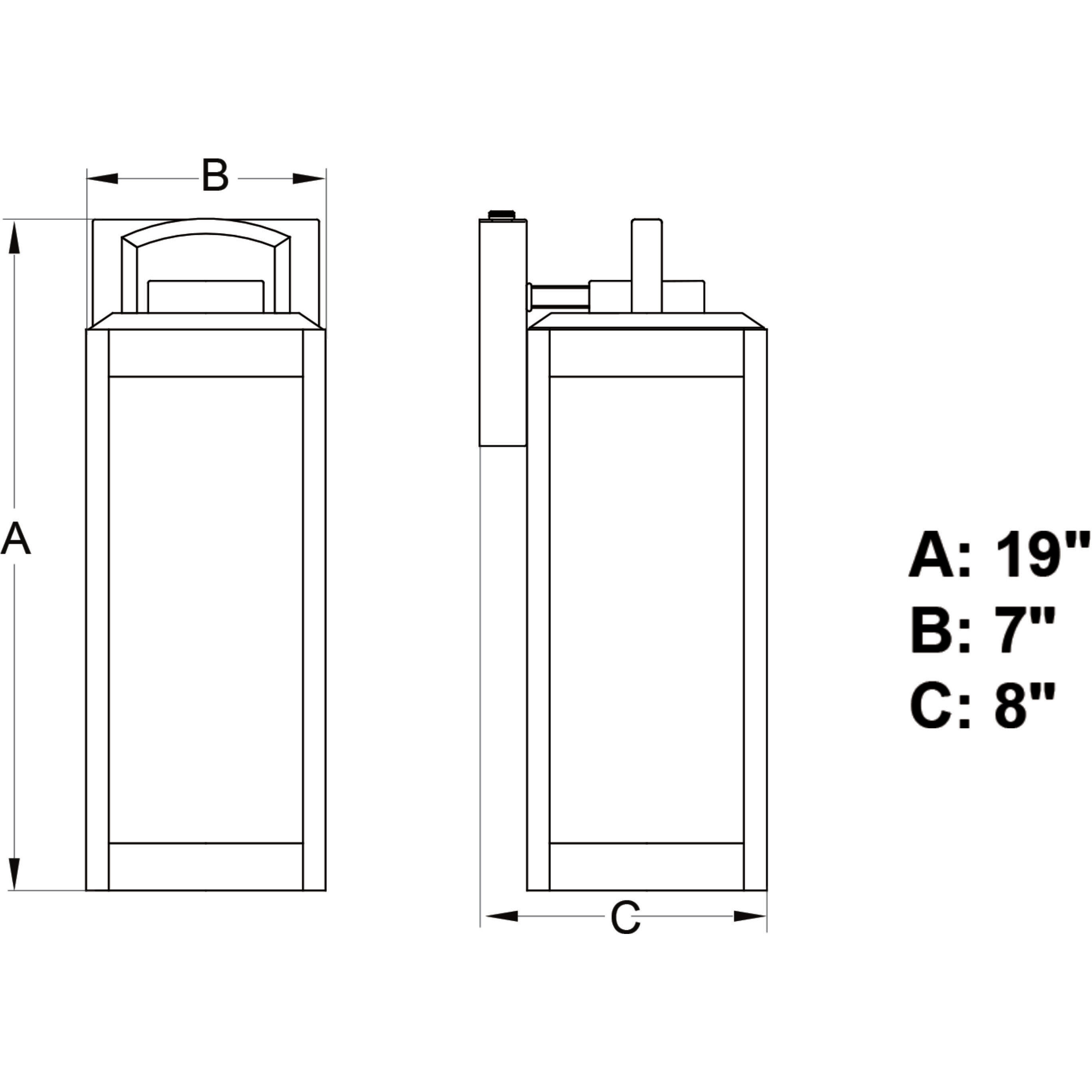 Kinzie LED 19 inch Textured Black Outdoor Wall