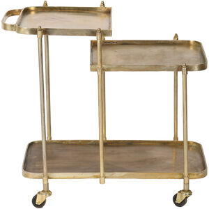 Vista Antique Brass Bar Cart, Small