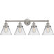Cone 4 Light 34.75 inch Brushed Satin Nickel Bath Vanity Light Wall Light