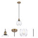 Ballston Small Waverly 1 Light 6 inch Brushed Brass Mini Pendant Ceiling Light, Ballston