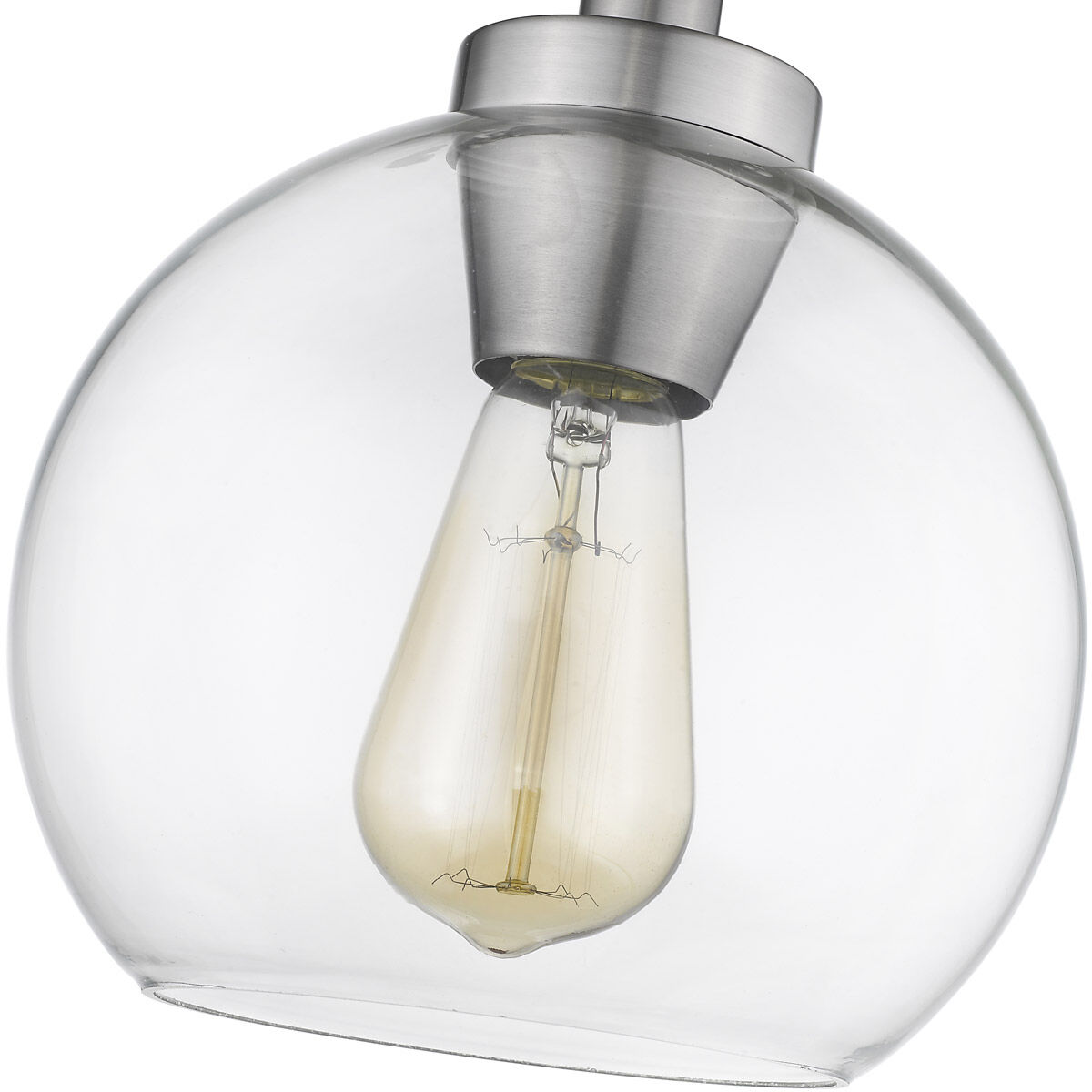 Galveston 1 Light 7 inch Pewter Flush Mount Ceiling Light in Clear Glass, Damp