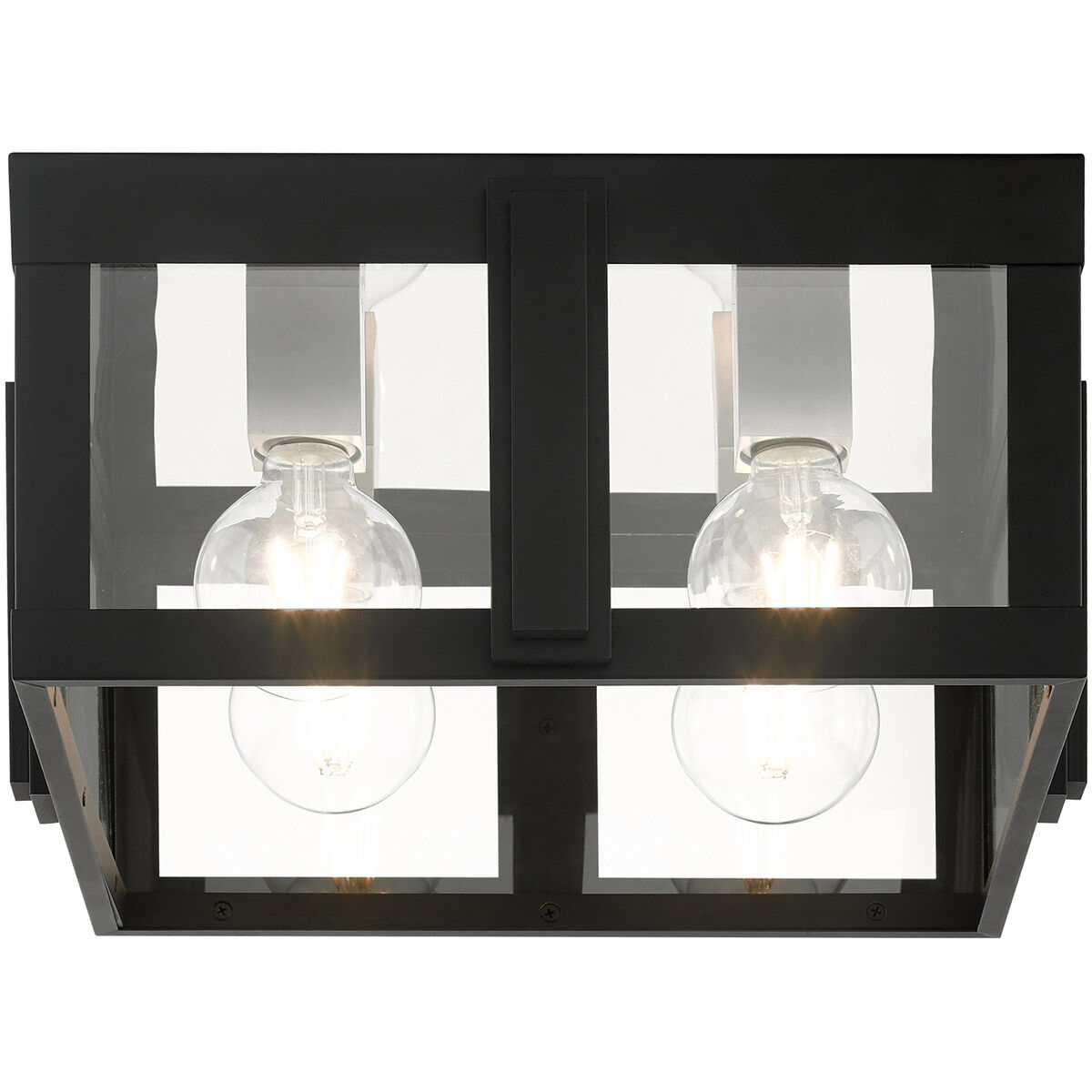Lexington 4 Light 16 inch Black Outdoor Flush Mount