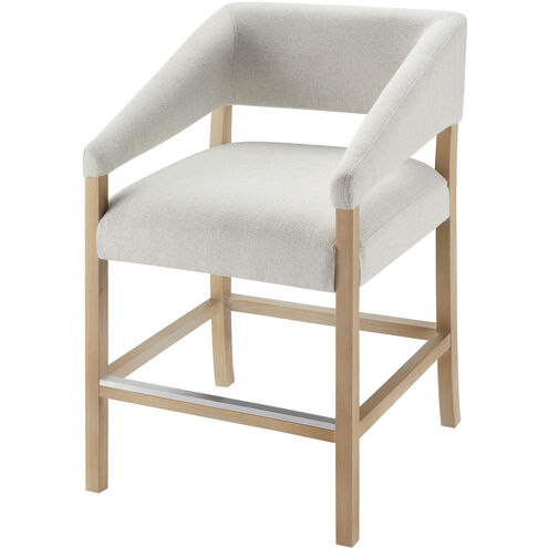 Grace 34.65 inch Upholstery: Cream; Base: Wheat Counter Stool