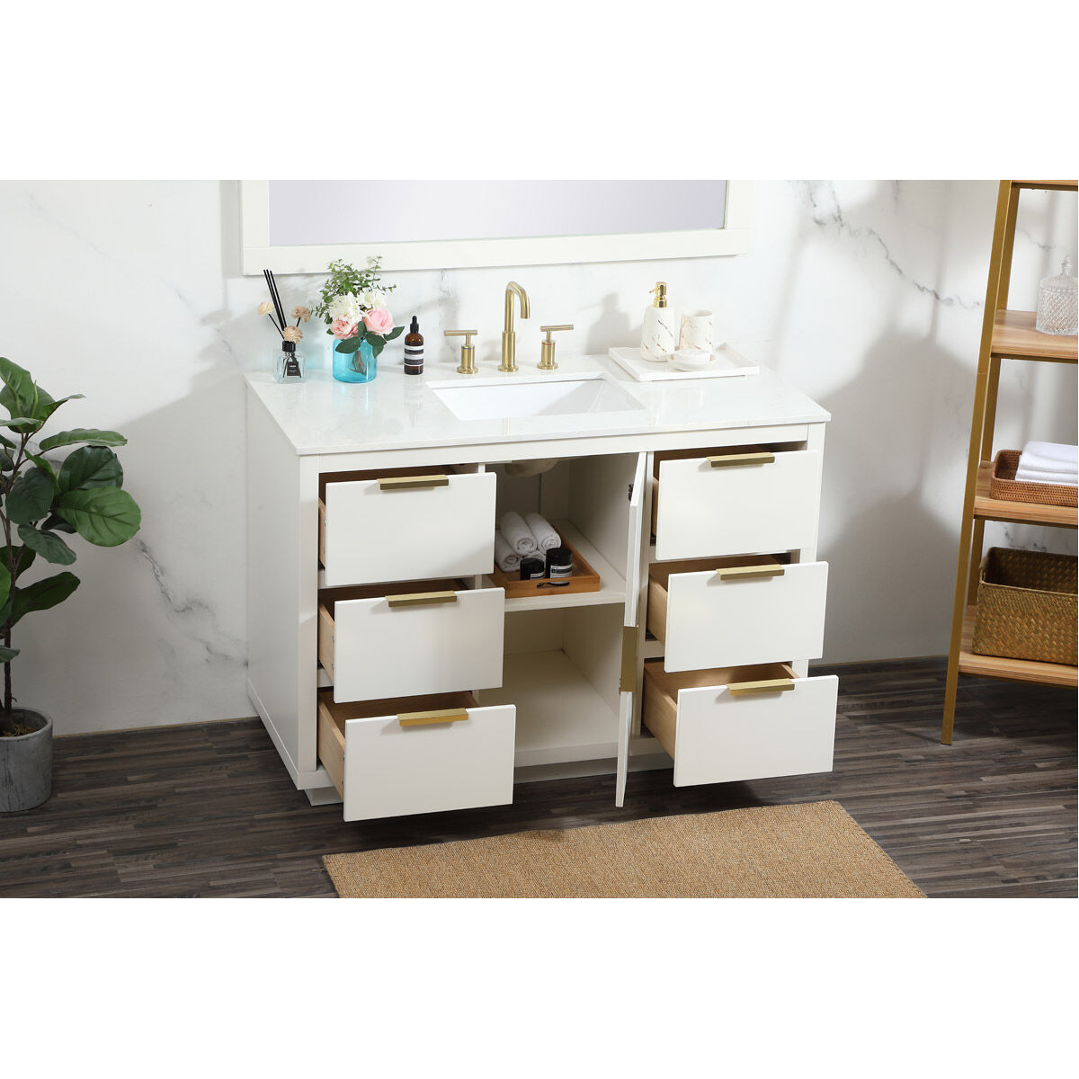 Blake 48 X 22 X 34 inch White Vanity Sink Set