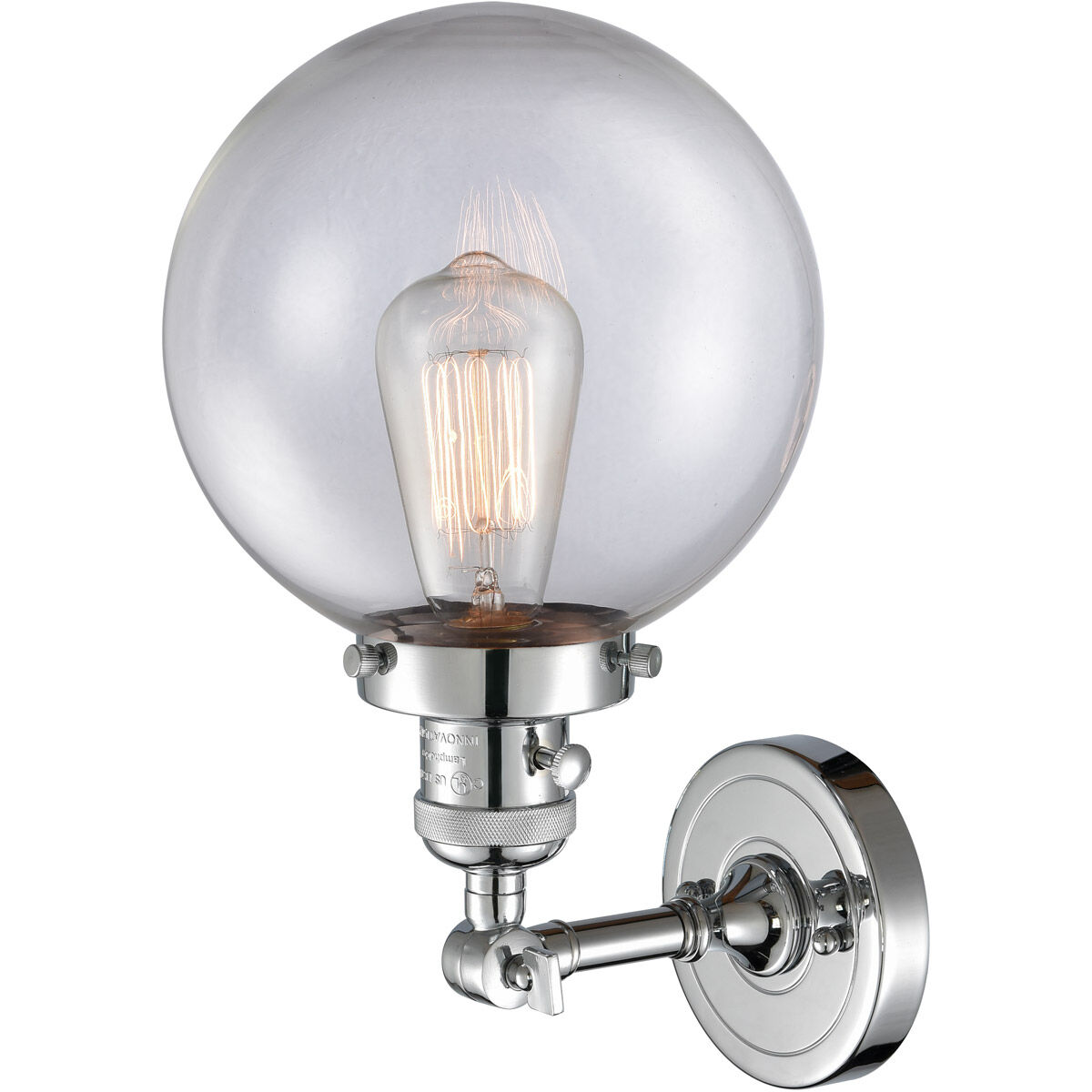 Franklin Restoration Large Beacon LED 8 inch Polished Chrome Sconce Wall Light, Franklin Restoration