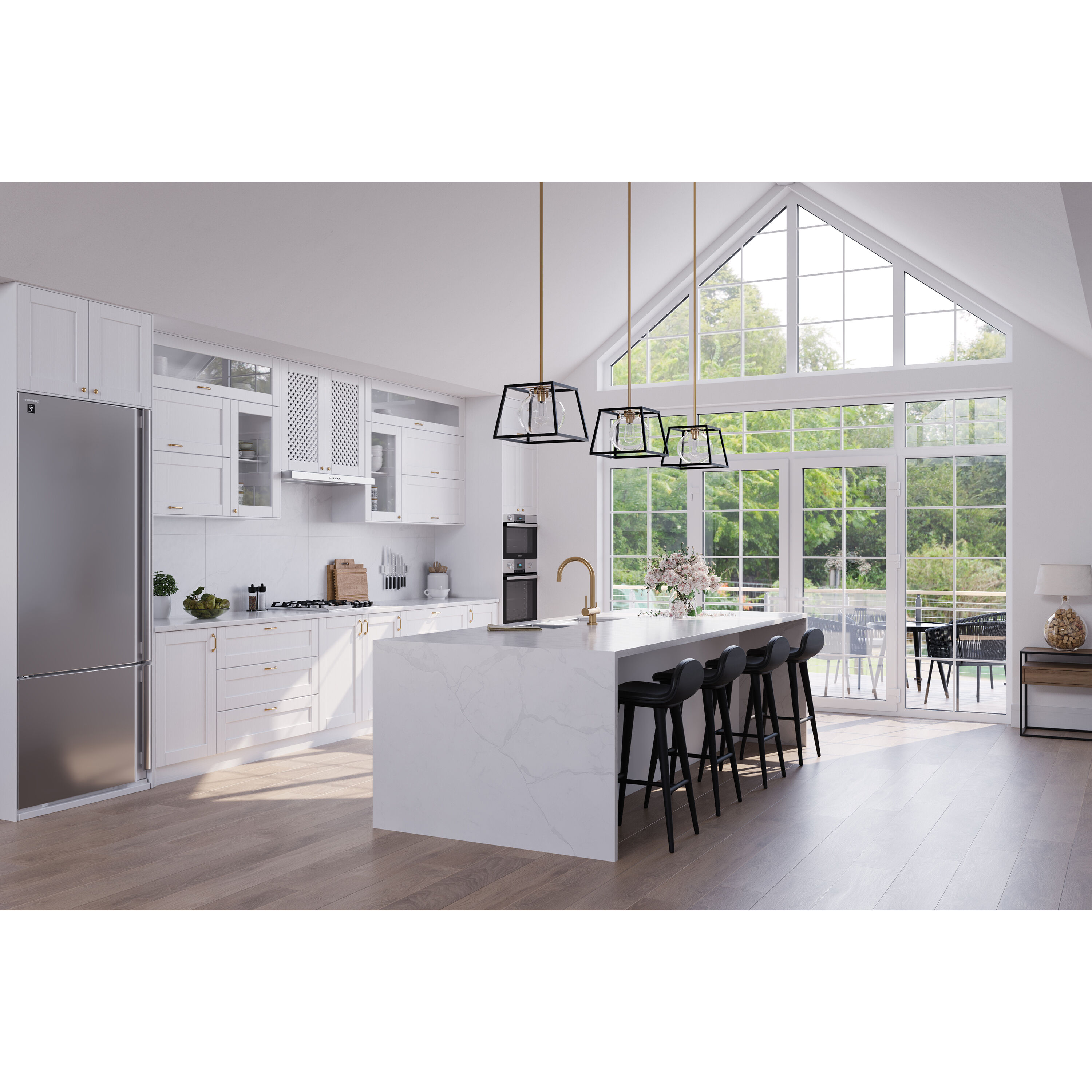 Bridgetown LED 13 inch Black and Harvest Brass Pendant Ceiling Light