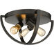 Colson 3 Light 14.25 inch Etruscan Bronze Flush Mount Ceiling Light in No Shade, Damp