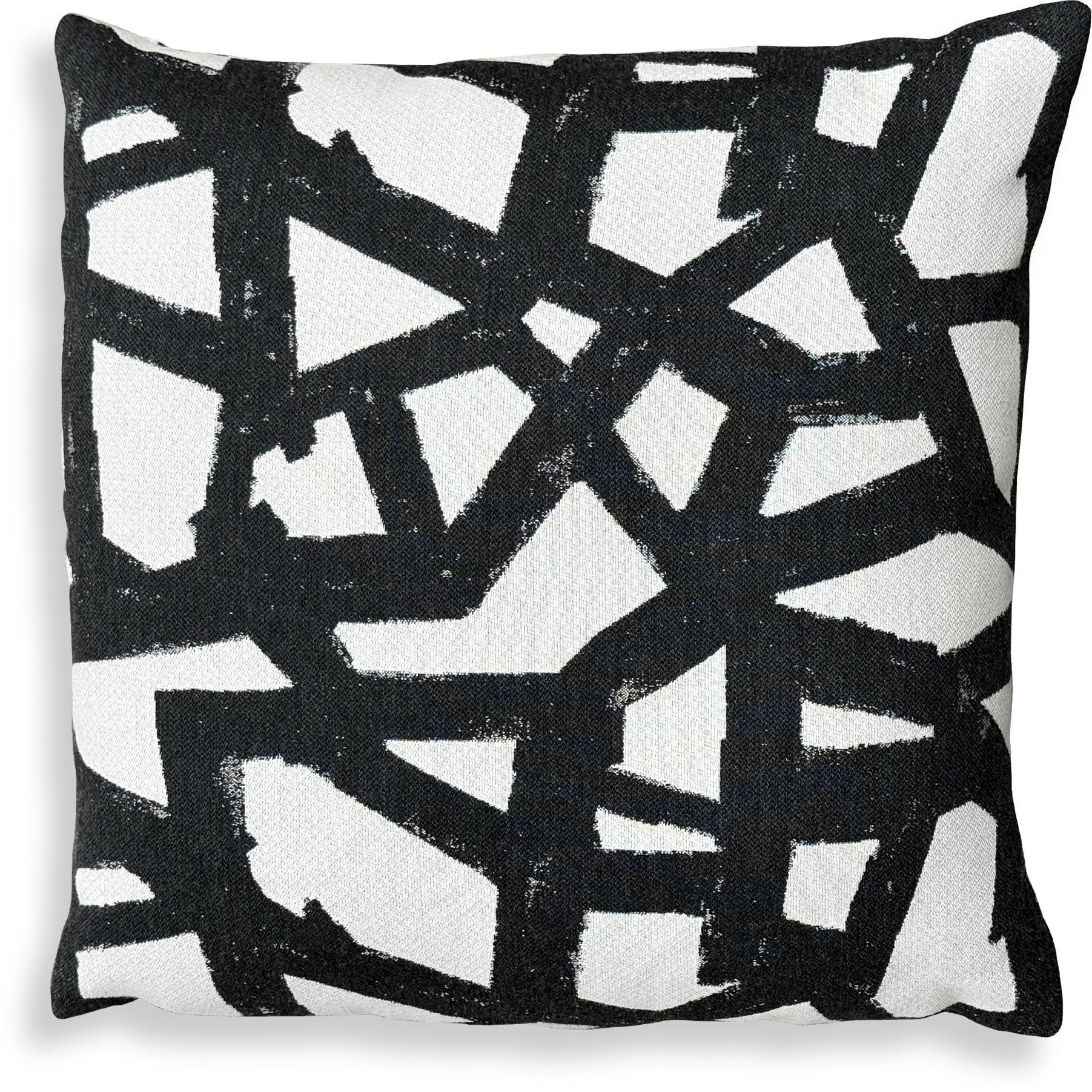 Draft 20 inch Cream and Onyx Outdoor Pillow
