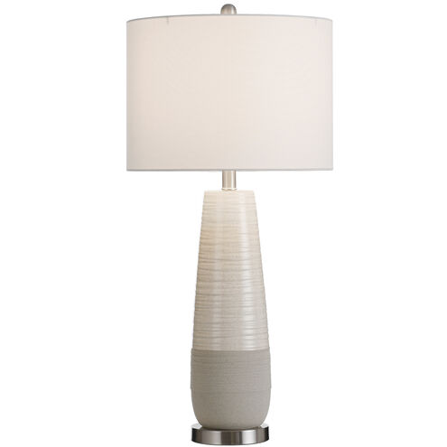 Evian 31 inch 100.00 watt Two Toned Ceramic Lamp With Ivory Table Lamp Portable Light