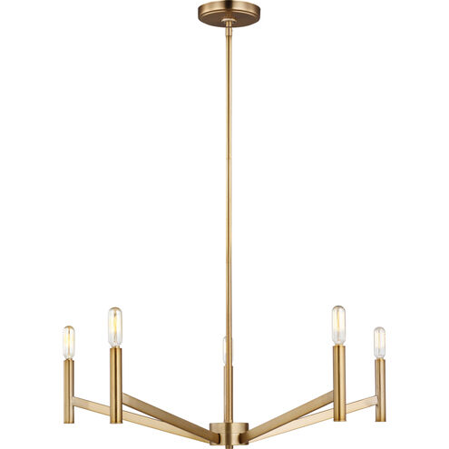 Vector 5 Light 28 inch Satin Brass Chandelier Ceiling Light
