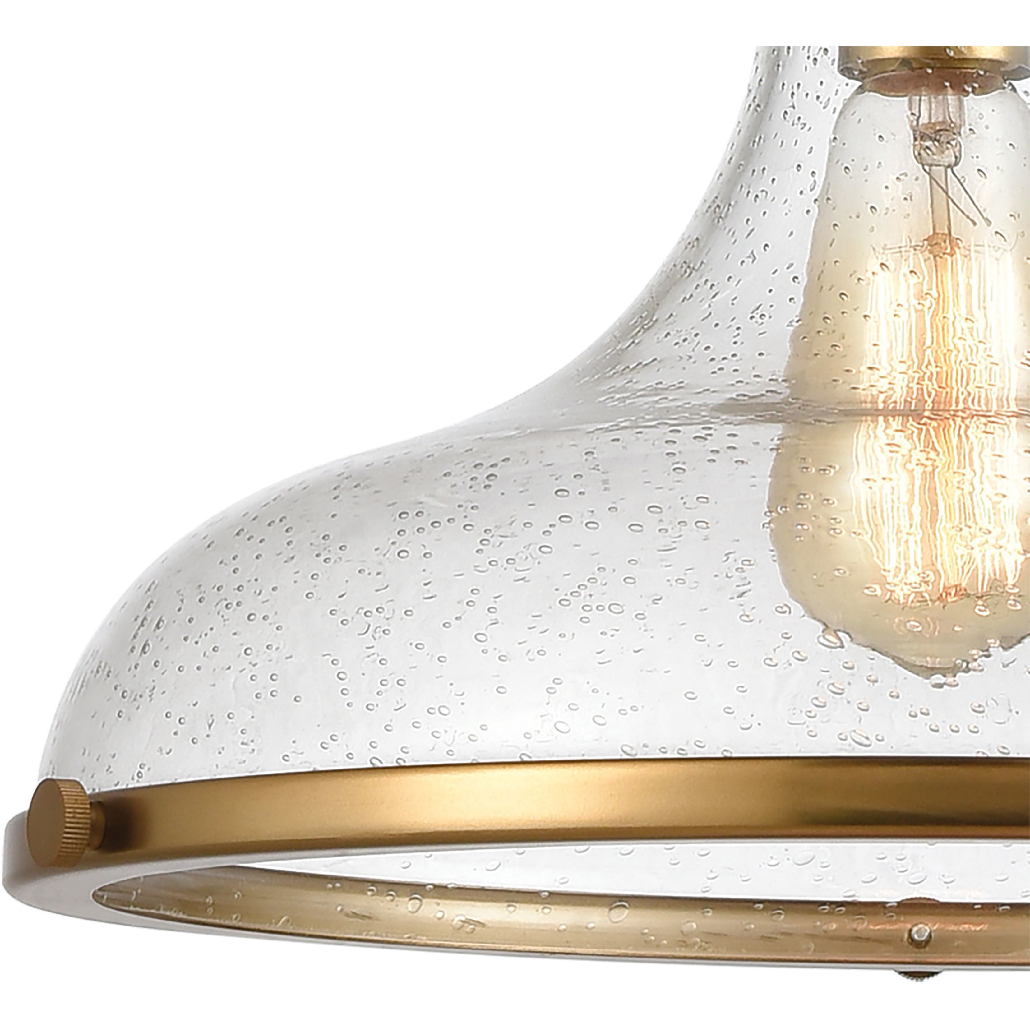 Rutherford 1 Light 15 inch Satin Brass Pendant Ceiling Light