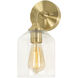 William 1 Light 6 inch Satin Brass Wall Sconce Wall Light