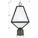 Glacier 1 Light 14 inch Black Charcoal Outdoor Post in White