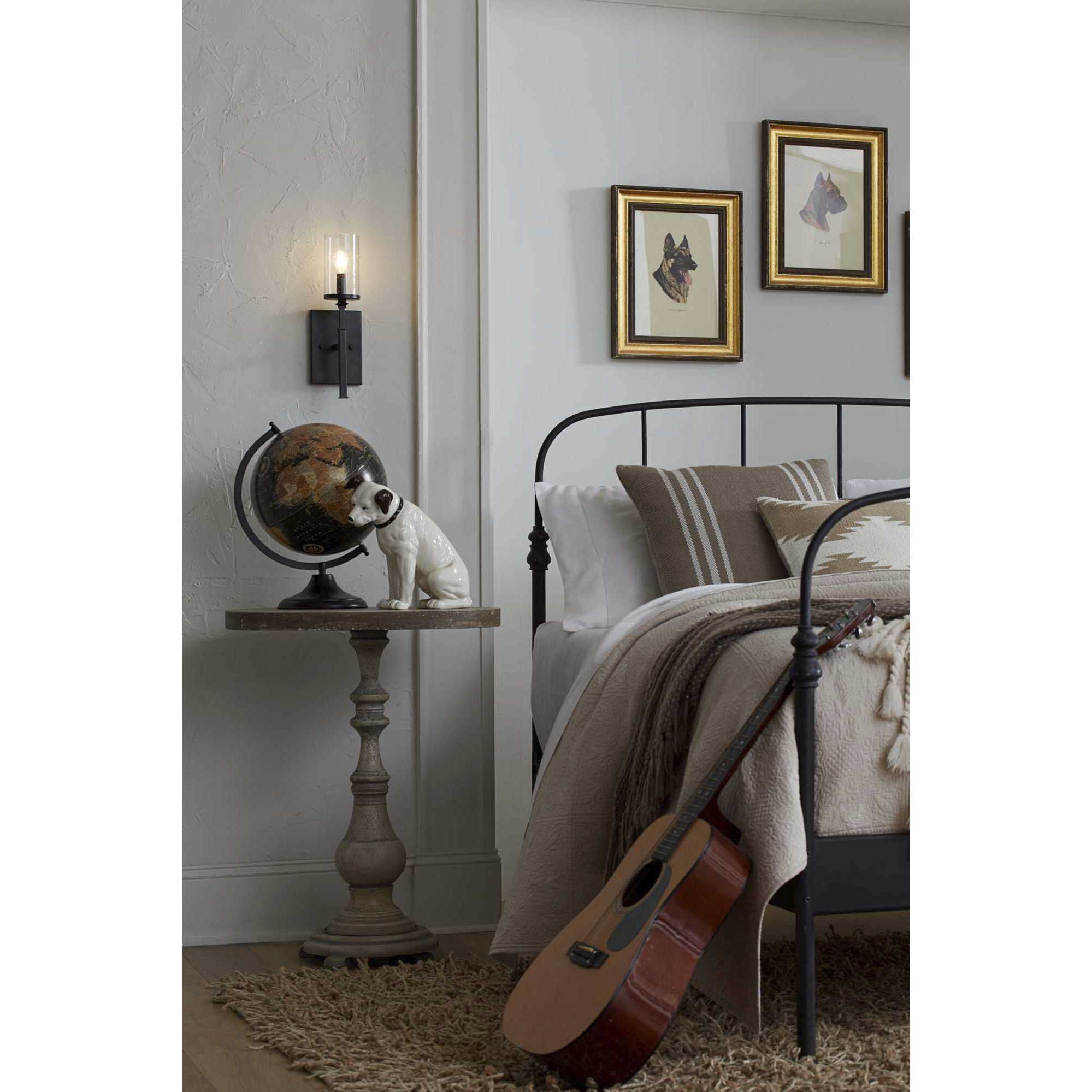 Gresham 1 Light Graphite Wall Bracket Wall Light, Design Series