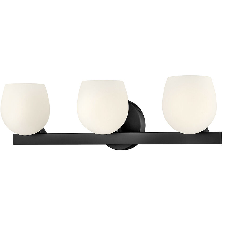 Mae 3 Light 24 inch Black Bath Light Wall Light