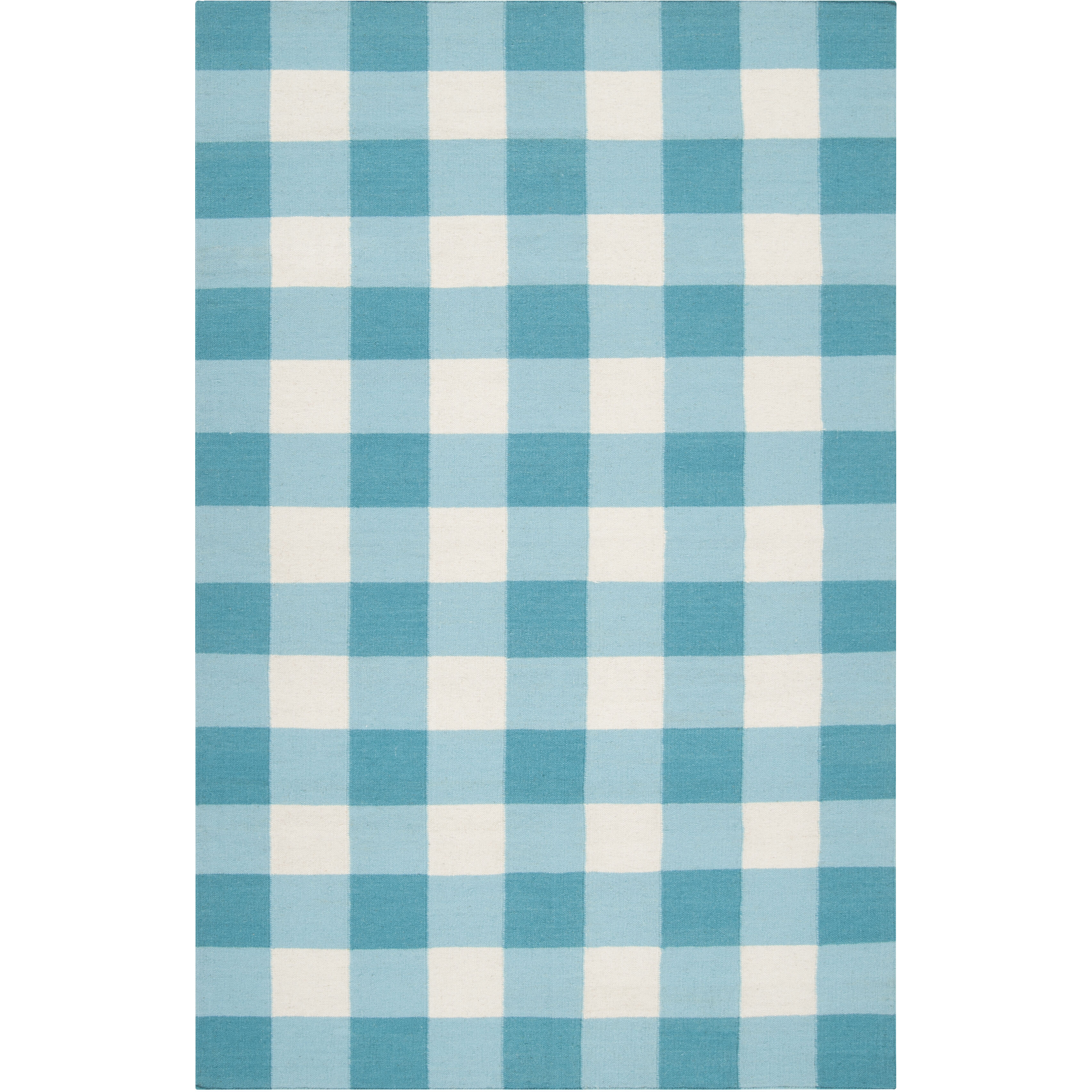 Happy Cottage 36 X 24 inch Cream, Aqua, Emerald Rug