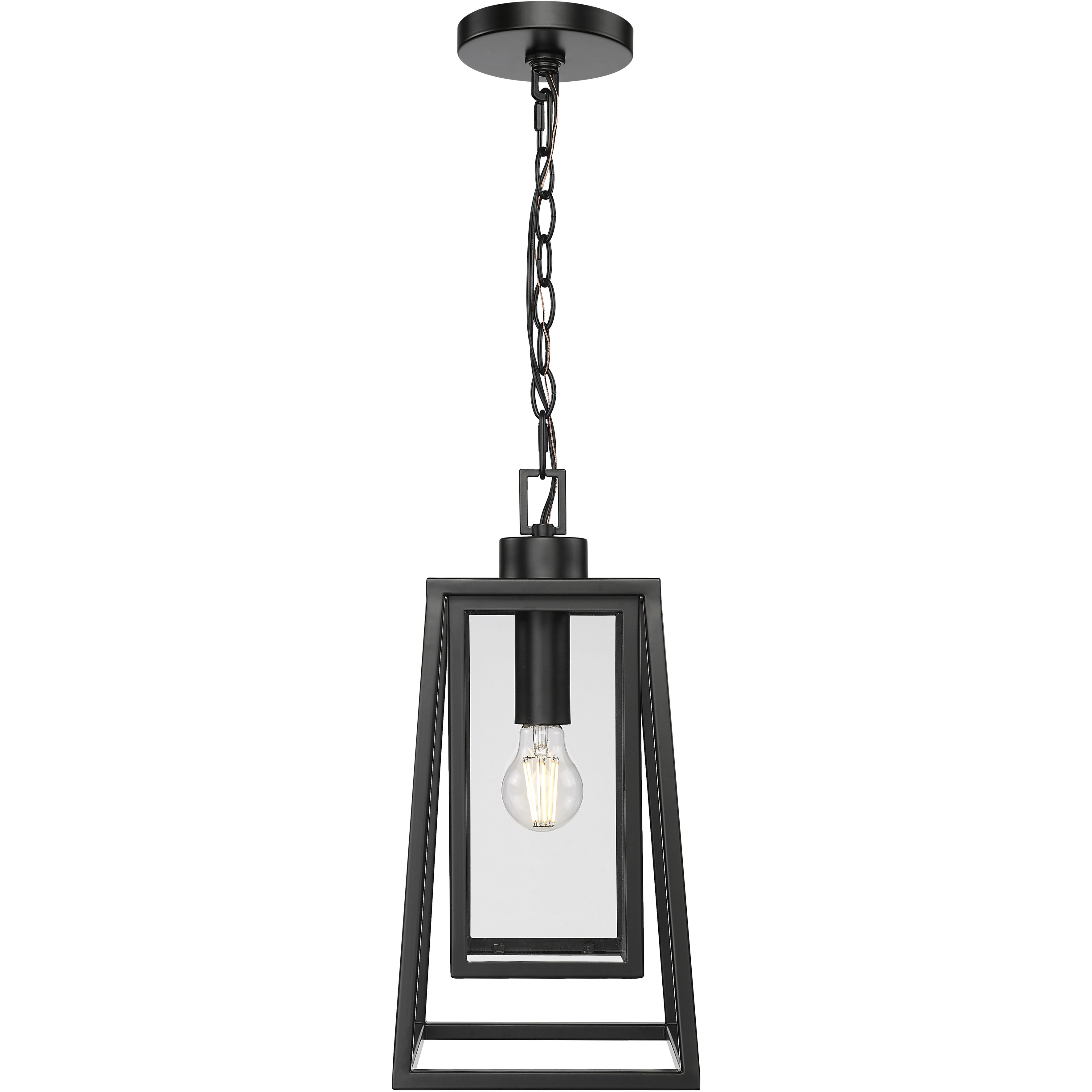 Denzell 1 Light 8.25 inch Powder Coated Black Outdoor Hanging Lantern