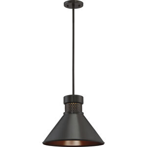 Doral LED 14 inch Dark Bronze and Copper Accent Pendant Ceiling Light