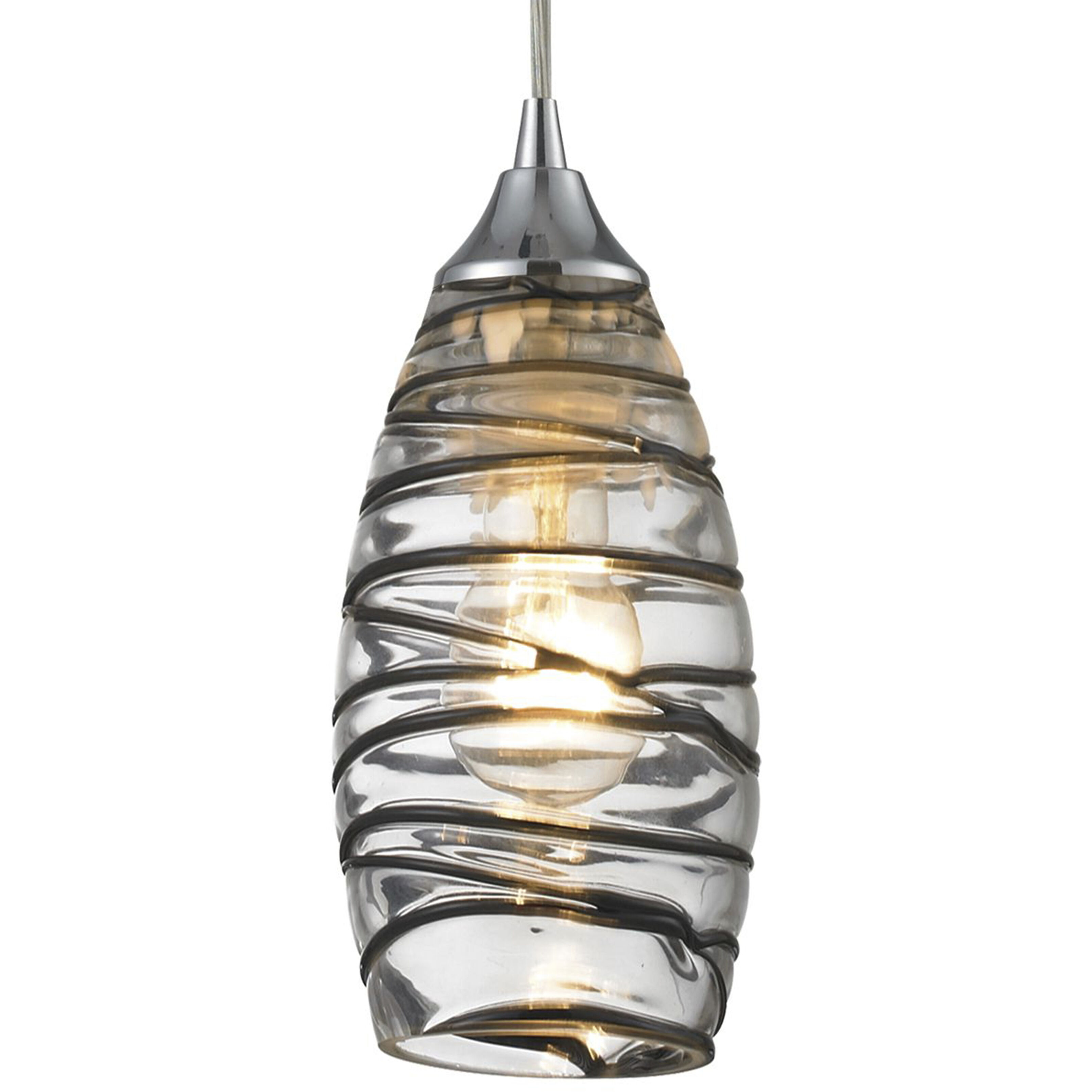 Twister 1 Light 5 inch Clear with Polished Chrome Mini Pendant Ceiling Light