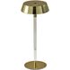 Orla 14.5 inch 1.50 watt Shiny Gold and Clear Acrylic Cordless Table Lamp Portable Light