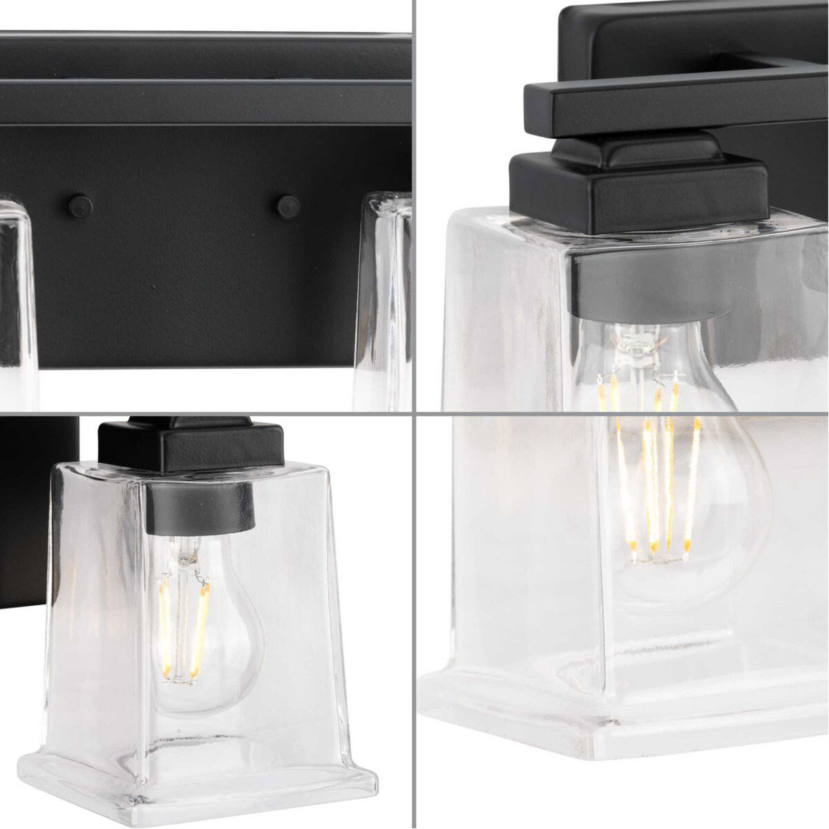 Gilmour 2 Light 12 inch Matte Black Bath Vanity Wall Light