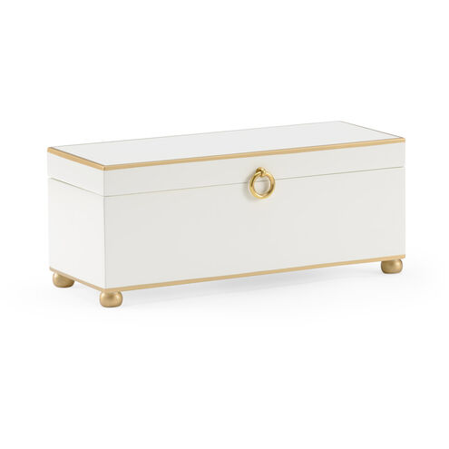 Chelsea House 14 inch Cream/Gold/Polished Brass Decorative Box