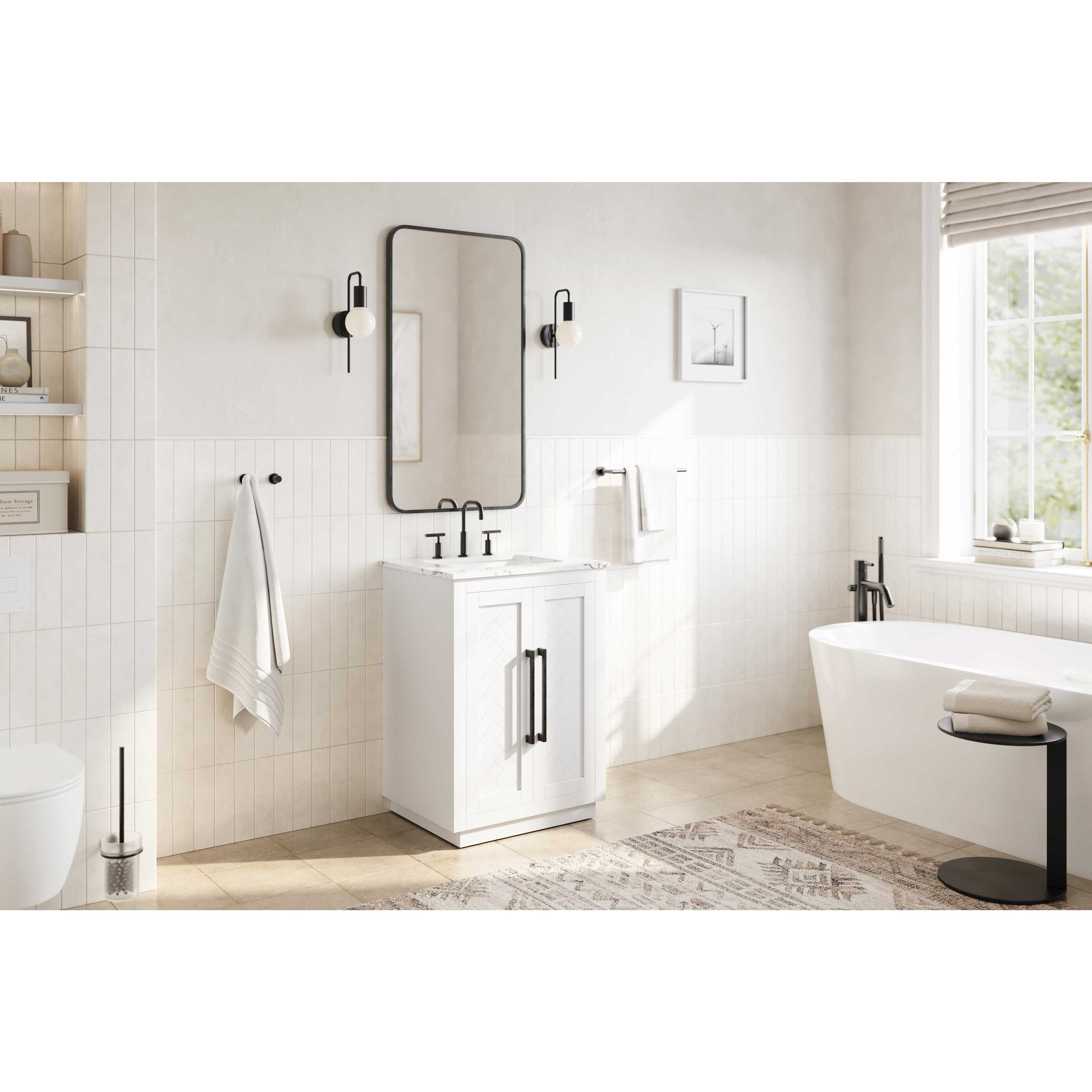 Chase 24 X 34 inch White Bathroom Vanity Cabinet