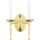 Williamsburgh 2 Light 10 inch Polished Brass Wall Sconce Wall Light
