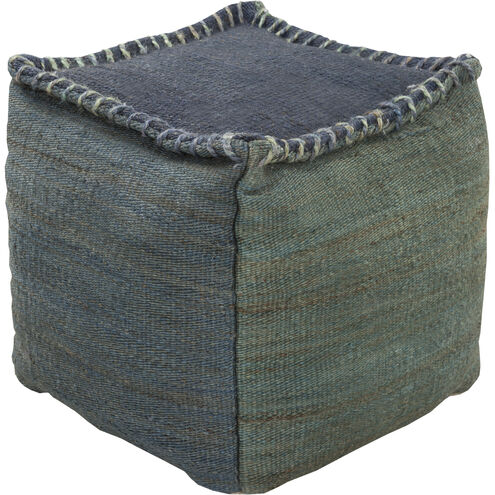 Tonga 18 inch Blue Pouf, Cube