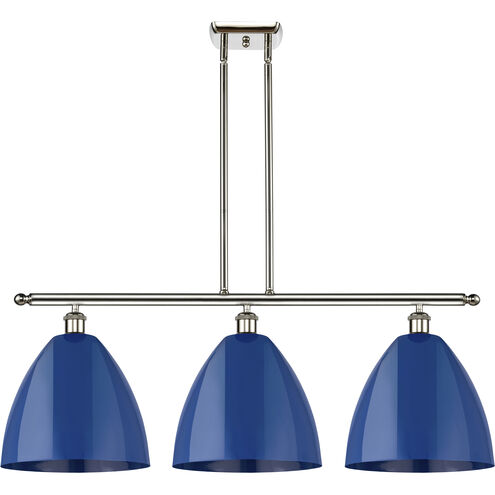 Ballston Plymouth Dome LED 38.5 inch Polished Nickel Island Light Ceiling Light in Matte Blue