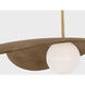 Windsor Smith Mahalo LED 31.75 inch Hand-Rubbed Antique Brass Tri Pendant Ceiling Light in Natural Oak