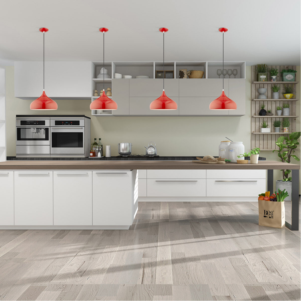 Allison 1 Light 14 inch Shiny Red Mini Pendant Ceiling Light