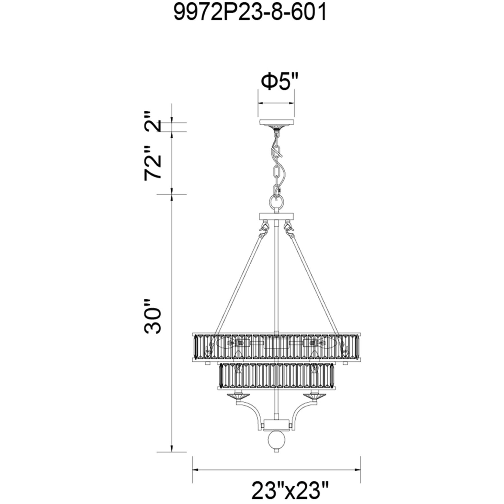 Shalia 8 Light 23 inch Black Chandelier Ceiling Light