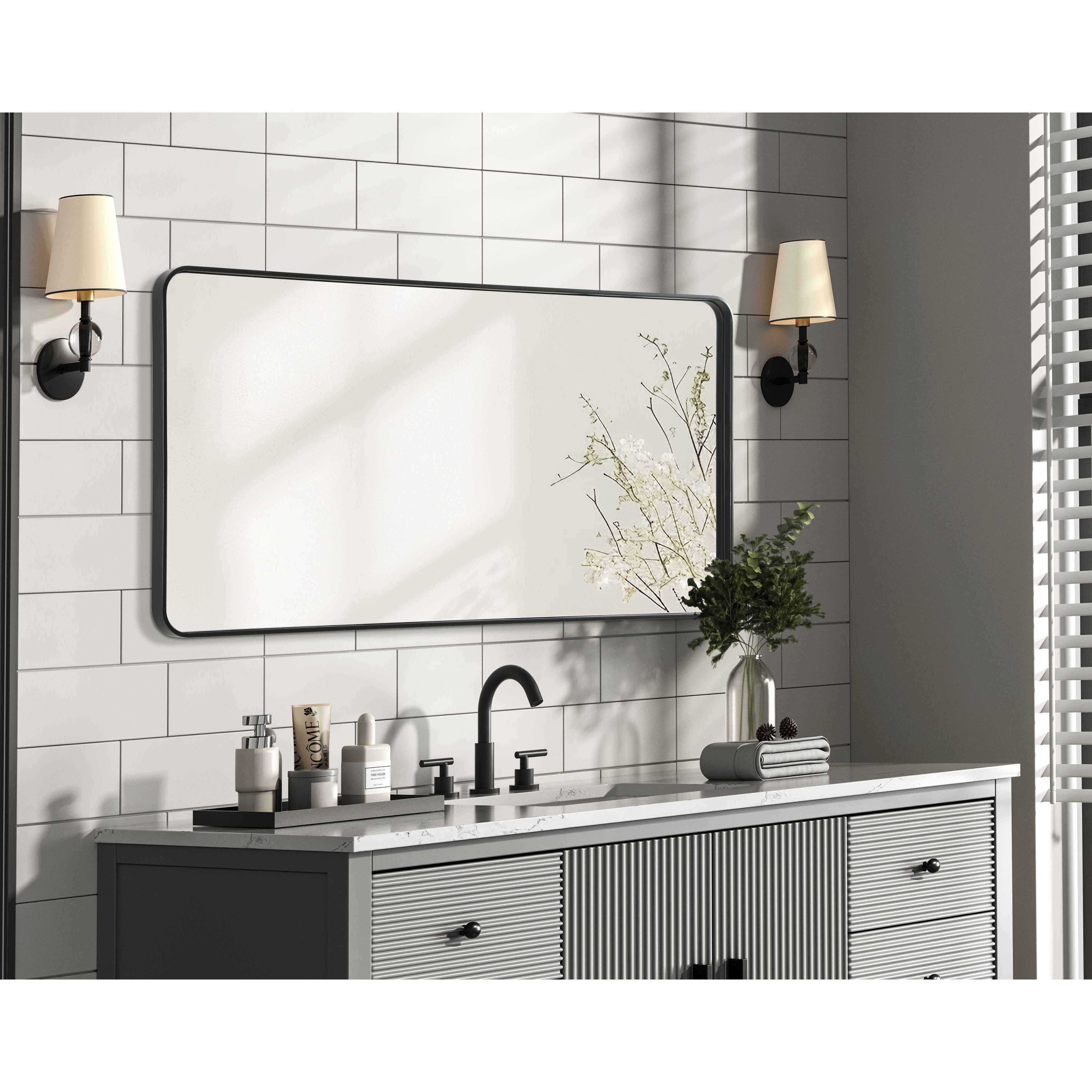 Remy 60 X 30 inch Black Mirror