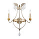 Louis 2 Light 8 inch Distressed Silver and Gold Wall Sconce Wall Light