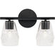 Dena 2 Light 14 inch Matte Black Vanity Light Wall Light