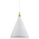 Dorothy Pendant Ceiling Light in White with Gold Detail